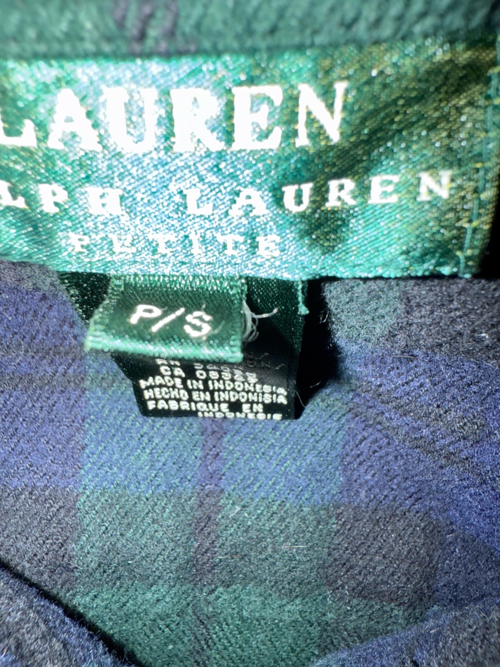 Women’s Ralph Lauren Blue-Green Plaid Zip-Front Shirt Jacket - Picture 2 of 3